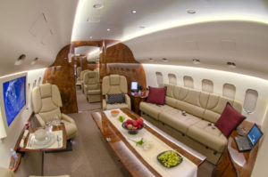 Brown interior of MD aircraft