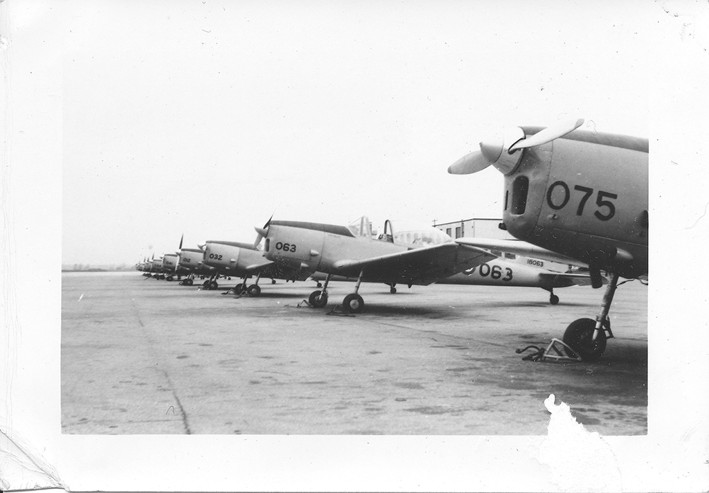 DHC Chipmunks on the flight line at Centralia in 1963